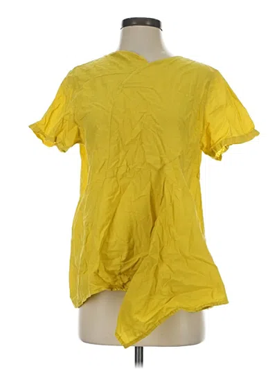 Pre-owned Wendy Trendy Short Sleeve Blouse In Yellow