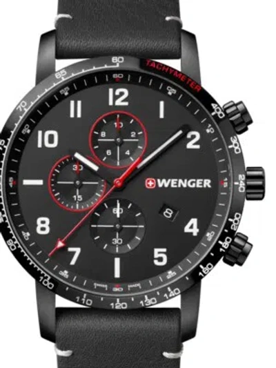 Pre-owned Wenger 01.1543.106 Attitude Chonograph Mens Watch 44mm 10 Atm