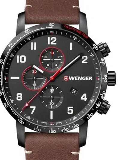 Pre-owned Wenger 01.1543.107 Attitude Chronograph Special Edition Mens Watch 44mm 10 Atm