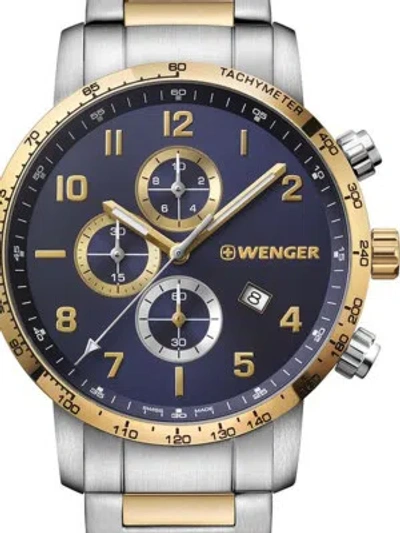 Pre-owned Wenger 01.1543.112 Attitude Chronograph Mens Watch 44mm 10atm