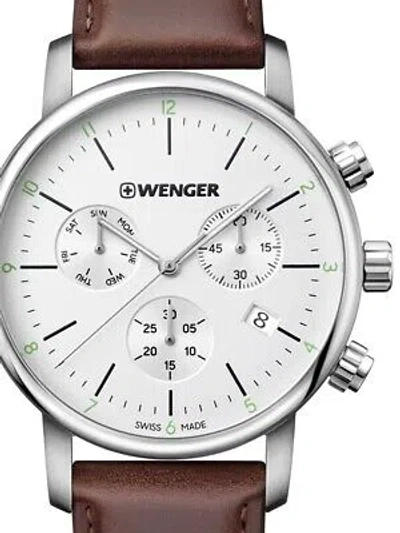 Pre-owned Wenger 01.1743.101 Urban Classic Chronograph Mens Watch 44mm 10 Atm