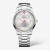 Wenger Swiss Army 01.1441.136 City Classic Silver Dial Watch 42mm In Silver