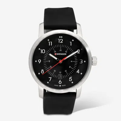 Wenger Swiss Army 01.1641.115 Avenue Black Dial Watch 42 Mm In Silver