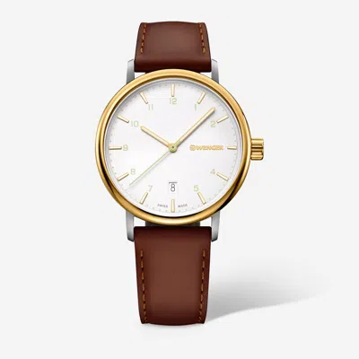 Wenger Swiss Army 01.1731.118 Urban Classic White Dial Watch 40mm In Gold