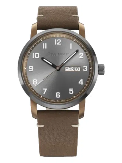 Wenger Swiss Army Men's 01.1541.123 Attitude Gray Dial Watch 42 Mm In Black