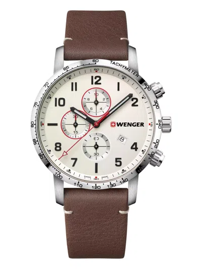Wenger Swiss Army Men's 01.1543.113 Attitude Bone Dial Chronograph Watch 44mm In Silver