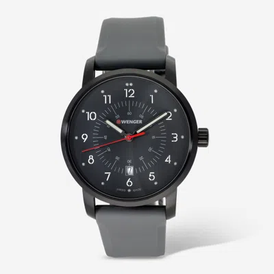 Wenger Swiss Army Men's 01.1641.120 Avenue Gray Dial Watch 42 Mm In Black