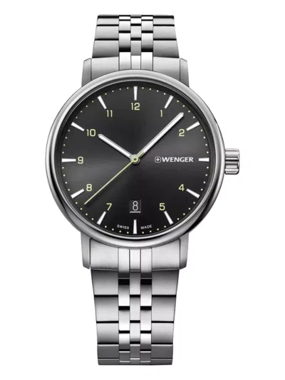 Wenger Swiss Army Men's 01.1731.120 Urban Classic Black Dial Watch 40mm In Silver