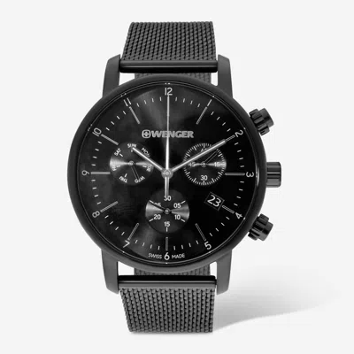 Wenger Swiss Army Men's 01.1743.116 Urban Classic Black Dial Watch 44mm