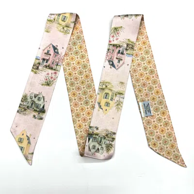 Wenzi Women's  Mulberry Silk Ribbon Scarf, Long Skinny Scarf, Hair Scarf, Purse Scarf, Blush Pink Cot In Pink/purple
