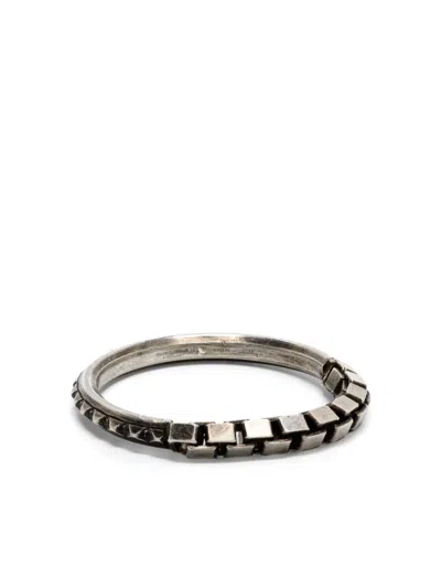 Werkstatt:münchen Box Ring Mit Kettendetail In Metallic