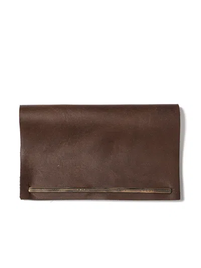 Werkstatt:münchen Brown Leather Wallet With Silver Detail