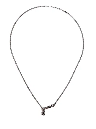 Werkstatt:münchen Silver Collar Pendant Necklace For Men In Gray