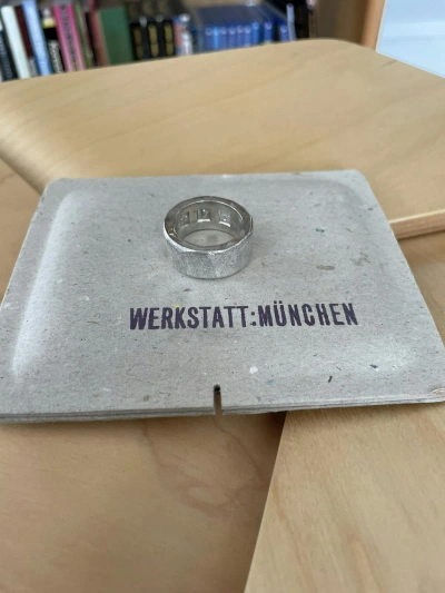 Pre-owned Werkstatt:münchen Thick Hammered Ring In Silver