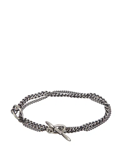 Werkstatt:münchen Werkstatt:munchen Bracciale Doppia Catena In Argento In Metallic