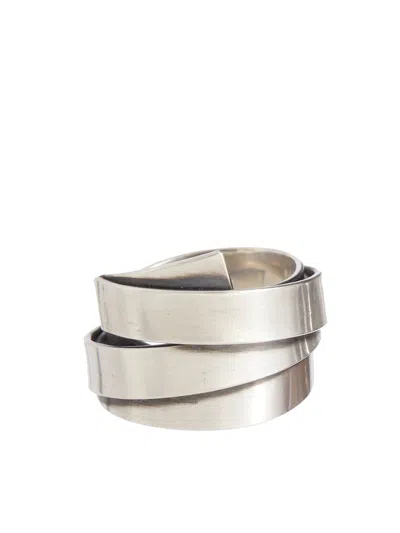 Werkstatt:münchen Werkstatt:munchen Double Folded Ring In Gray