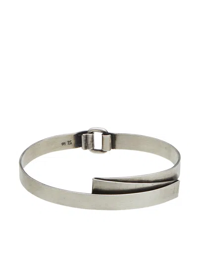 Werkstatt:münchen Werkstatt:munchen Folded Silver Bracelet In Gray