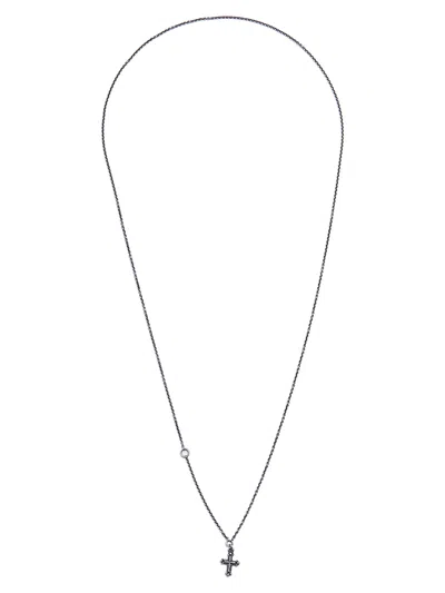 Werkstatt:münchen Werkstatt:munchen Mini Cross Necklace In Metallic