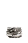 Werkstatt:münchen 5 Ring Combination Rosebud In Metallic