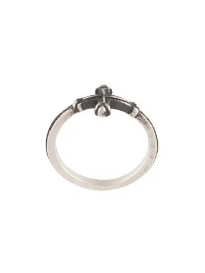 Werkstatt:münchen Burnished Cross Ring In Silver