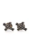 Werkstatt:münchen Cross-pendant Stud Earrings In Silber