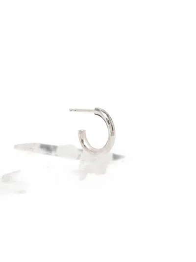Werkstatt:münchen Hammered Hoop Earrings In Burgundy