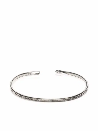 Werkstatt:münchen Indented Open Cuff In Silber