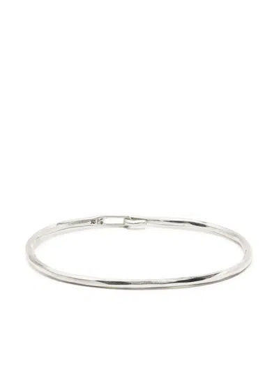 Werkstatt:münchen M2640 Hammered-effect Silver Bangle In Silber