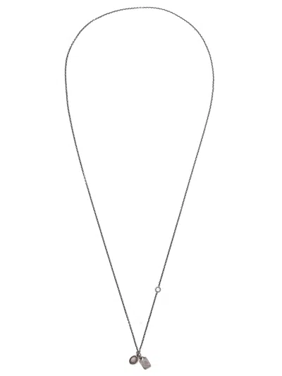 Werkstatt:münchen Werkstatt:munchen Mini Two Tags Necklace In Silver