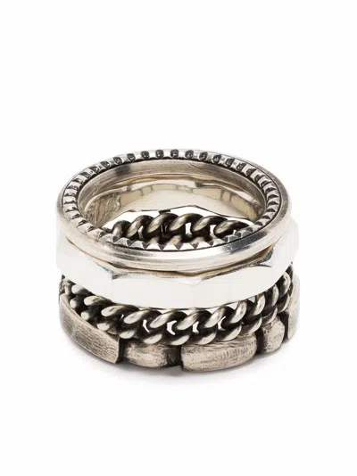 Werkstatt:münchen Multi Stacked Ring In Silber