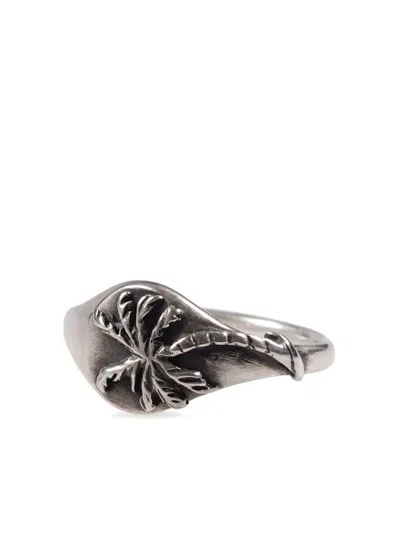 Werkstatt:münchen Palm Polished-finish Ring In Silver
