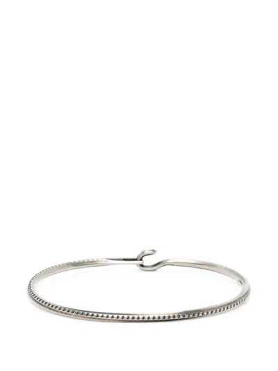 Werkstatt:münchen Rope Hook-fastening Bangle Bracelet In Silver