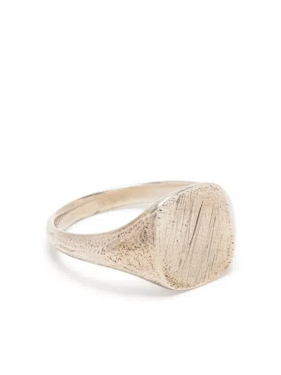 Werkstatt:münchen Scratched Sterling-silver Signet Ring