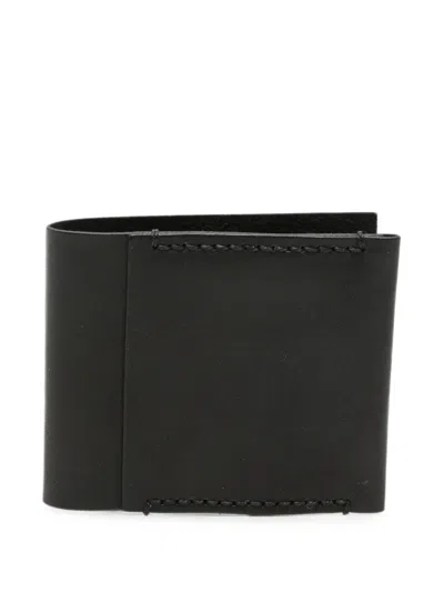Werkstatt:münchen Silver-clip Leather Card Case In Black