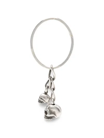 Werkstatt:münchen Skull-charm Keyring In Silver