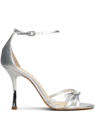 Werner 100mm Metallic-effect Sandals In Silver
