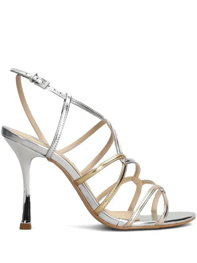 Werner 100mm Strappy Sandals In Silver