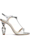 Werner 110mm Chain-heel Sandals In Silver