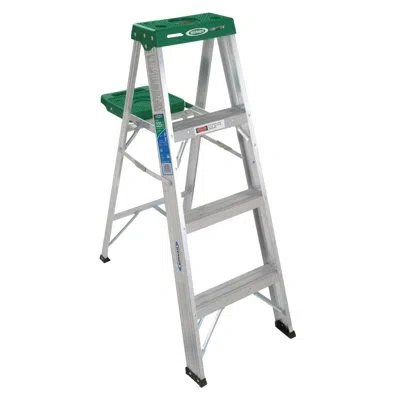 Werner 2-step Aluminum Step Stool With 225 Lb. Load Capacity In Brown