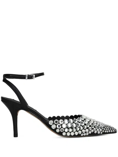 Werner 90mm Crystal-embellished Slingback Pumps In Black