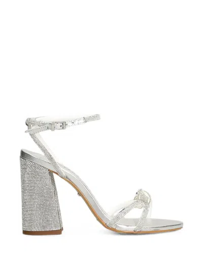 Werner Crystal-embellished Bow Sandals In Silver
