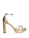Werner Lizard-effect Platform Sandals In Gold