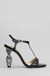 Werner 110mm Chain-heel Sandals In Black