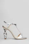 Werner 110mm Chain-heel Sandals In Silver