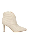 Werner Woman Ankle Boots Cream Size 8 Leather In White