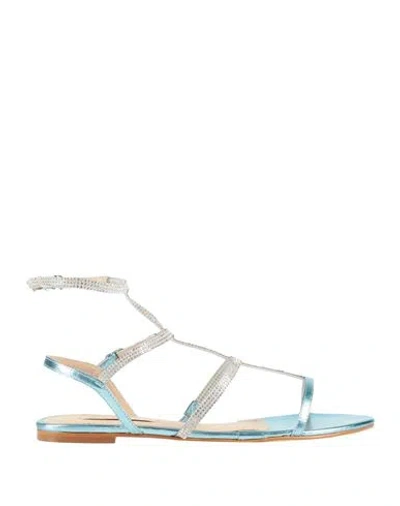 Werner Woman Sandals Turquoise Size 8 Textile Fibers In Blue