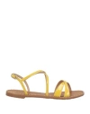 Werner Woman Sandals Yellow Size 5 Textile Fibers In Yellow