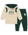 Wes & Willy Baby Boys And Girls 2-piece Michigan State Spartans Color Block Pullover Hoodie And Sweatpants Set In Green