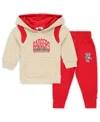 Wes & Willy Baby Boys And Girls 2-piece Wisconsin Badgers Color Block Pullover Hoodie And Sweatpants Set In Red