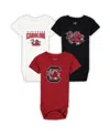 Wes & Willy Baby Boys And Girls 3-pack South Carolina Gamecocks Bodysuit Set In Animal Print